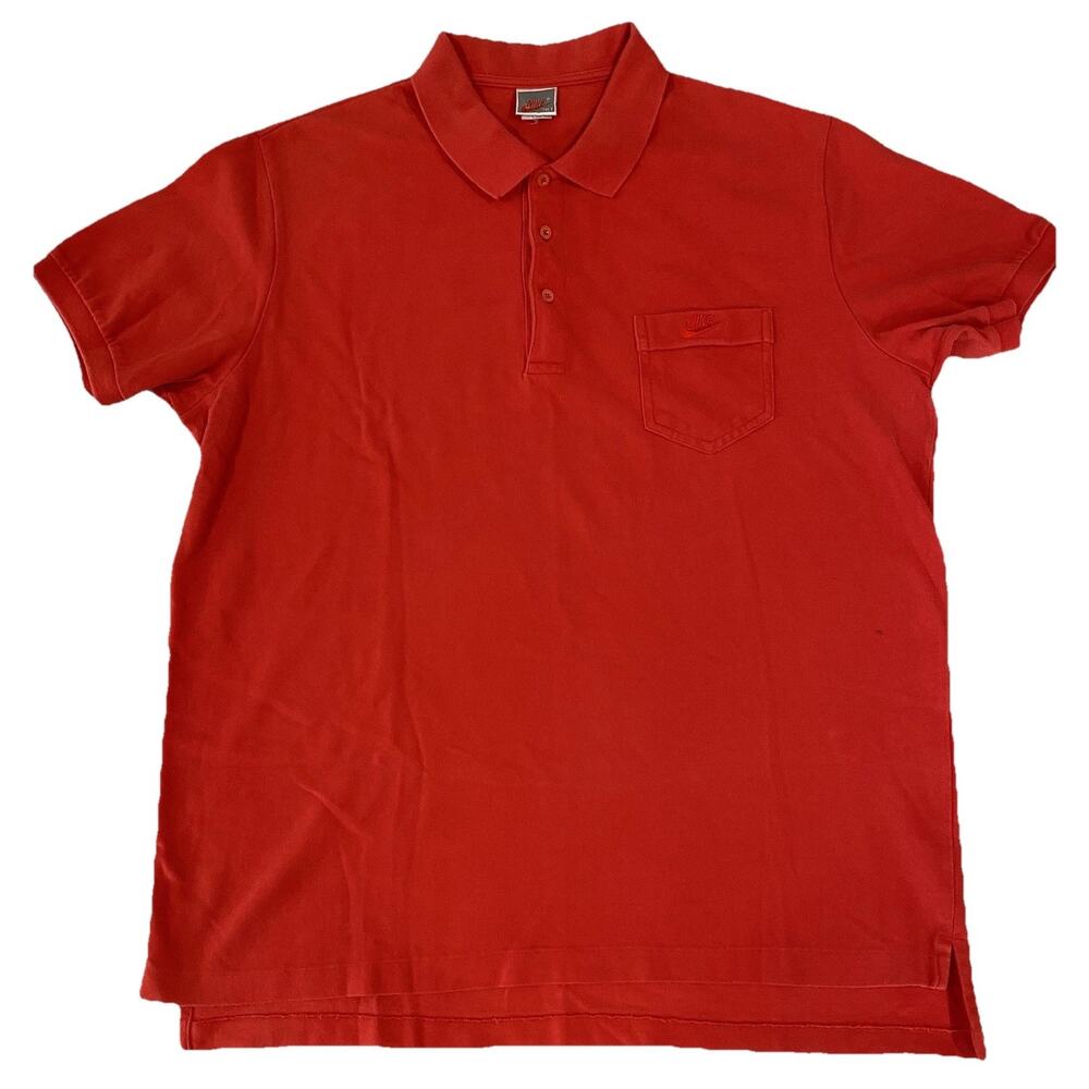 Solid Red Nike Swoop Classic Polo Shirt Men's 2XLT Tall Short Sleeve 100% Cotton